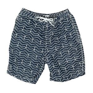 Trunks Surf & Swim Co. Men's Board Shorts Dark Blue Anchor‎ Drawstring Lined Med